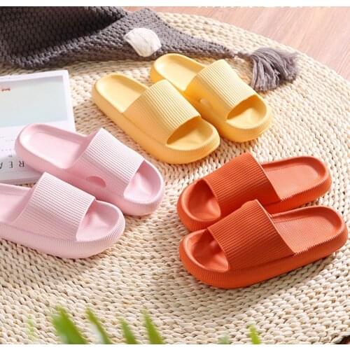 Womens Summer Slippers Thick Platform Bathroom Slippers for Home Women Soft Sole EVA Indoor Slides Woman Sandals Non-slip Shoes