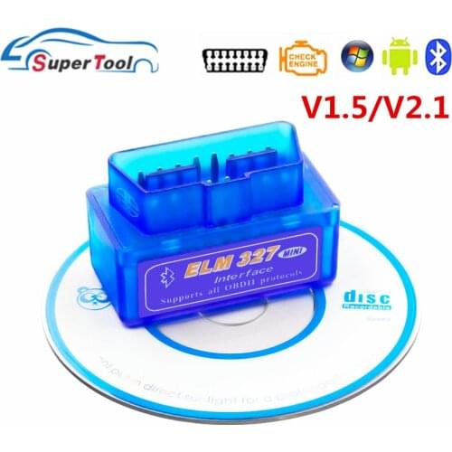 ELM327 V1.5 Bluetooth OBD2 Car Code Scanner ELM 327 Bluetooth V1.5 V2.1 OBDII Auto Diagnostic Code Reader Support Android PC