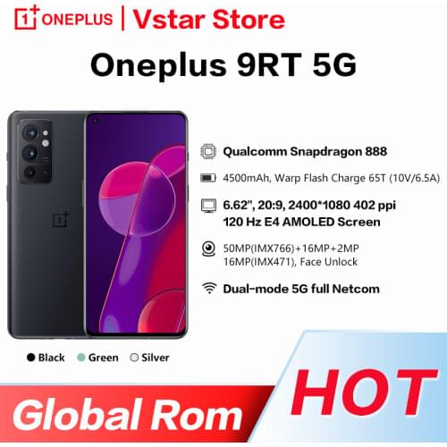 Global Rom OnePlus 9R 5G Mobile Phone 6.55 inch 120Hz AMOLED Snapdragon 870 Octa Core 65W Flash Charge 48MP Quad Cameras 4500mAh