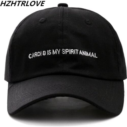 Letter CARDI B IS MY SPIRIT ANIMAL Snapback Cap Cotton Cardib Baseball Cap For Men Women Adjustable Hip Hop Dad Hat Bone Garros