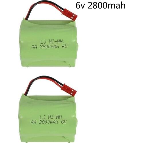 T model) 6v 2800mah NIMH Battery 6v Ni-MH battery pack for RC toy Car Boat GUN TANK Truck Trains RC toy model Battery 2pcs