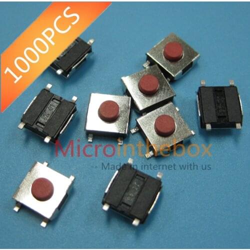 Tact Switch 6.2x6.2x2.5h / 3.1h /3.4h 6x6x2.5 4P / 5P 6*6*2.5 SMD 260gf ON OFF Small size thin Rohs compliant red knob