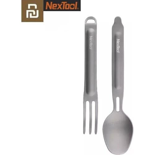 Youpin NexTool Titanium Spoon Spork Outdoor Tableware Camping Cookware Lightweight Flatware for Camping Picnic