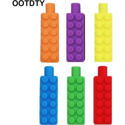Pencil Toppers, 3 Pack Silicone Therapy Toys Chewy Oral Motor Tubes Sensory Fidget Toy Chew Buddy for Autism, Special Needs