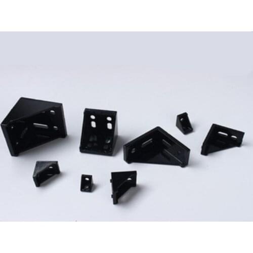 10PCS Black colour 2017 2020 corner fitting angle aluminum 17mmx20mm corner bracket 2020 aluminum profile