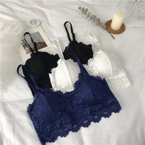 Spring and summer lace wrapped chest strap chest pad bottoming underwear short female strap bra sweet bra comfortable breathable