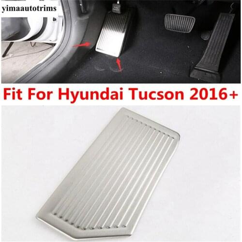 Left Foot Rest Pedal Frame Cover Trim Fit For Hyundai Tucson 2016 2017 2018 2019 2020 Stainless Steel