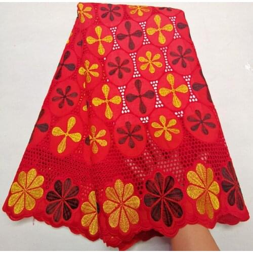 High Quality 100% Cotton Swiss Voile Lace Fabrics Embroidery in Switzerland Garment Dubai Style Lace materials 5 Yards for Dress