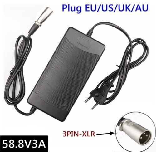 58.8V3A Electric Bike Lithium Battery Charger for 48V Lithium Battery 58.8V3A Plug XLR Charger