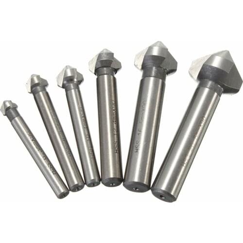 1pc 3 Flute HSS Countersink Drill Bit 90 Degree Chamfer Cutter Tool For Wood Steel 6.3/8.3/10.4/12.4/16.5/20.5mm