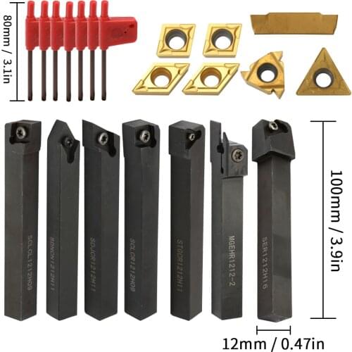 21PCS Multifunctional Solid Carbide Inserts Holder Boring Bar With Wrenches For Lathe Turning Tools