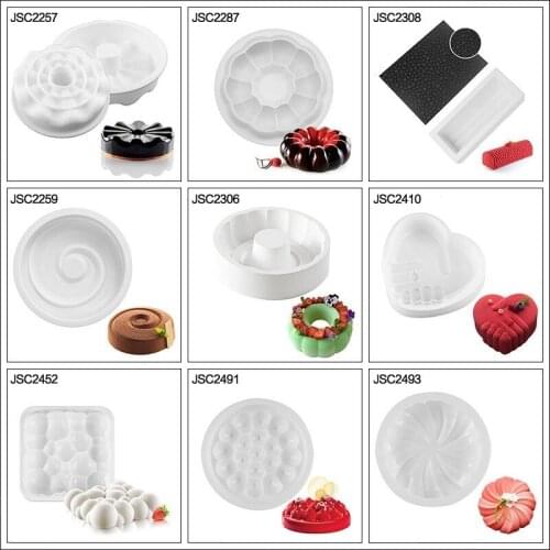 3D Silicone Mousse Molds Art Cake Decorating Mold Baking Tools for Heart Round Cakes Brownie Make Dessert Pan DIY Kitchen Mould