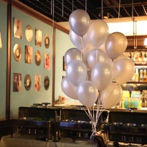 50pcs/lot 10 inch 1.8g white/silver balloon thicken quality wedding supplies Bithday party Romantic pearl balloon helium globos