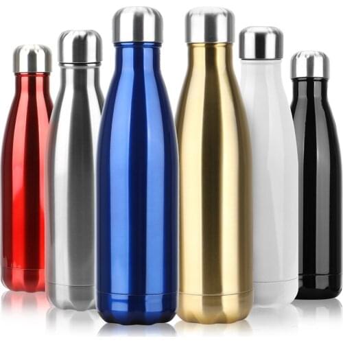 500ml Double-Wall Insulated Vacuum Flask Stainless Steel Water Bottle Cola Water Beer Thermos BPA Free Thermos for Sport Bottles