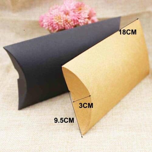 FeiLuanCustom large gift box candy favor packing pillow box brown/black color paper jewelry packing & display box 50pcs per lot