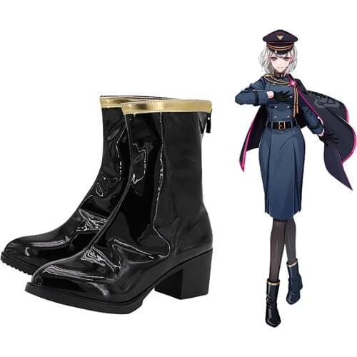 Division Rap Battle Nemu Aohitsugi Cosplay Boots Black High Heel Shoes for Unisex Any Size