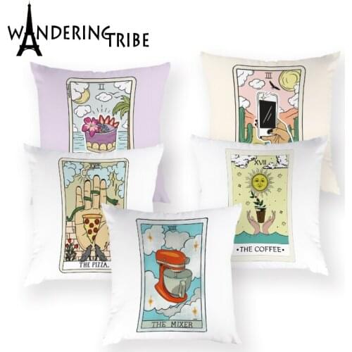 Card Donuts Throw Pillows Decorative Cushion Covers For Sofa Card Printing Pattern Decoration Home Textile Office Funda Almohada