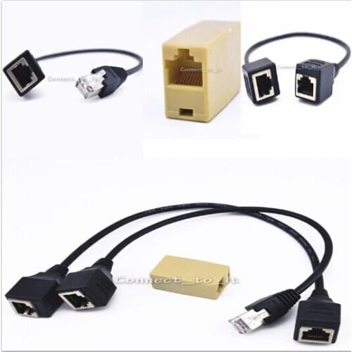 Ethernet LAN RJ45 Network Connector Female to Male Cable 30cm &RJ45 Female to Female & Network Extender Coupler Joiner Connector