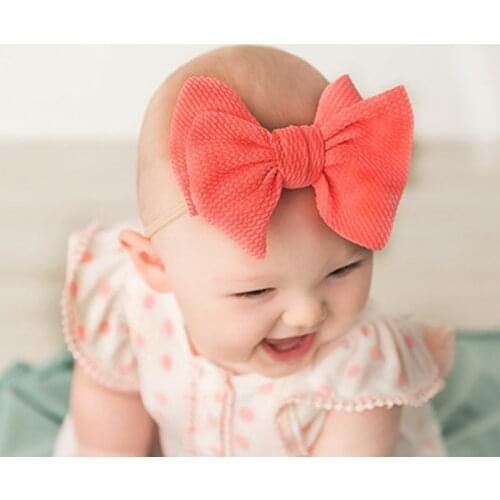 Solid Chiffon Headband With High Elastic Nylon Hair Band Bow Knot Ties For Baby Girls Photography Accessories Bandeau