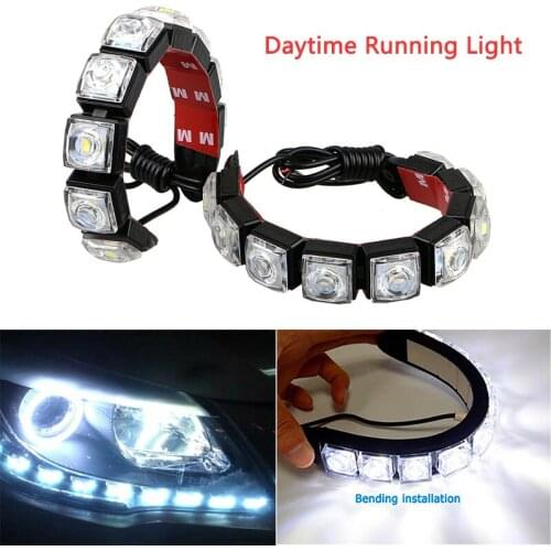 2 PCS LED Flexible Car Daytime Running Light Waterproof Auto Backup Light Brake Lamp License Plate Bulb 12V