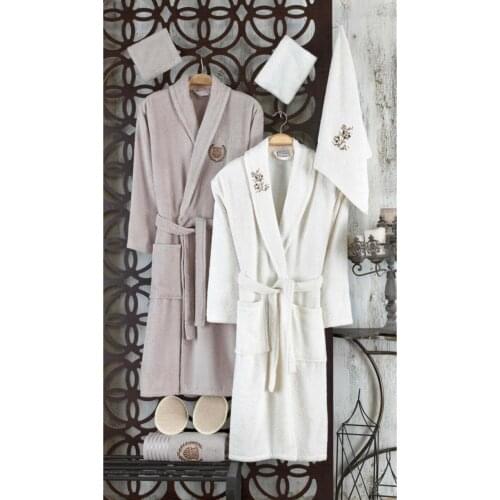 The family Robe Kit Embroideried 10 Piece Men-Women Bathroom Fiber Bathing Pouch Fragrance Stone Stylish Design Marriage Wedding
