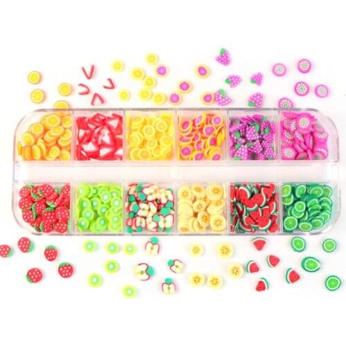 Summer Fruit Polymer Clay Slices For Epoxy Resin Silicone Mold Decoration Nail Art Flakes Slimes Filling Glitter Jewelry Making