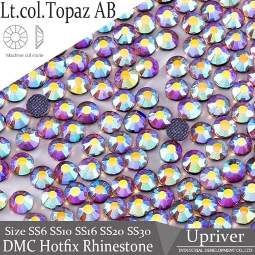 Upriver Iron On DMC Hotfix Rhinestones Light Color Topaz AB Garment Accessories Strass