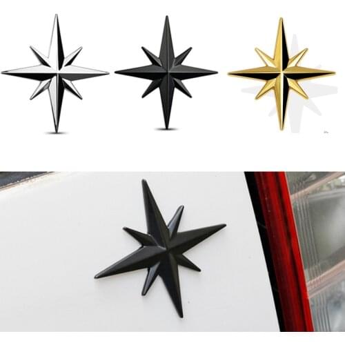 10Pcs 3D Metal Car Decoration Metal Guide Star Adhesive Car Badge Emblem Sticker for Universal Cars Moto Bike Car Styling
