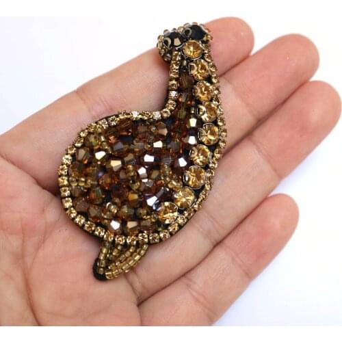 Cute bees ladybird animals patches 3D Handmade rhinestone beaded Patches for clothing DIY sew on parches embroidery appliques