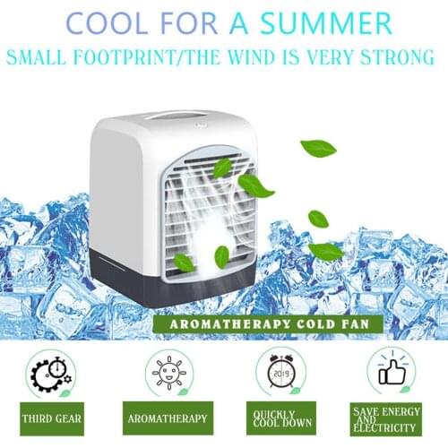 Mini Air Conditioner Fan USB Air Cooler Aromatherapy Machine Small Air Conditioner 3 Wind Speeds Personal Air Cooling Fan 511#2