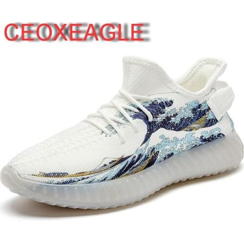 2021 Spring Summer Breathable fly Mesh Men Loafers Driving Shoes Casual Shoes Light Outdoor Flats Lazy Shoes Man running Shoes