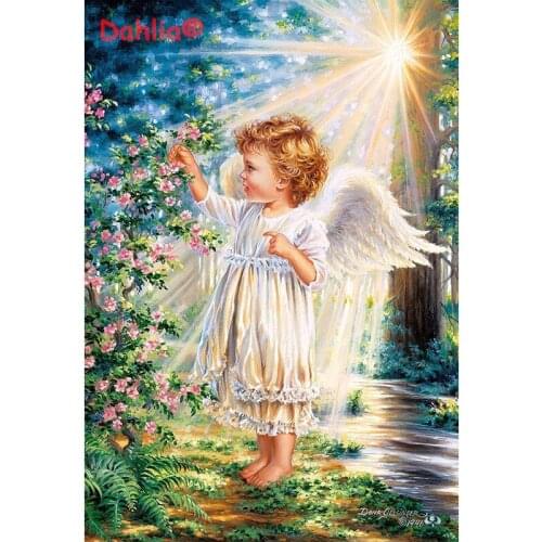 New Cute angel naive child Handmade Needlework Embroidery DIY Aida Cross Stitch Kits Crafts 14CT Unprinted Home decor wall Arts