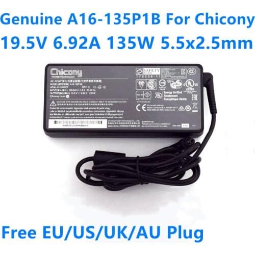 Genuine Chicony A16-135P1B 19.5V 6.92A 135W 5.5x2.5mm Delta ADP-135KB T AC Adapter For MSI GS63 7RD STEALTH Power Supply Charger
