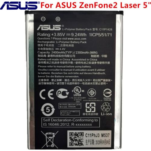Original ASUS High Capacity C11P1428 Phone Battery For ASUS ZenFone2 Laser 5" ZE500KL ZE500KG Z00ED 2400mAh