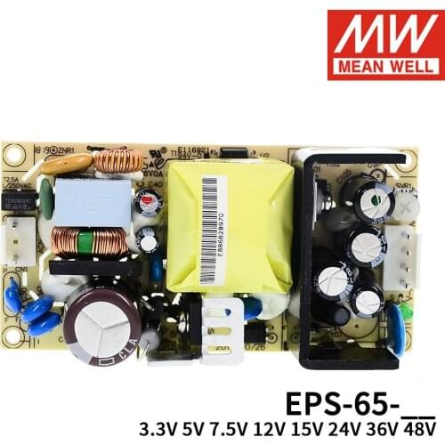 Mean well EPS-65 single output PSU ac dc PCB Board 65W Power Supply 3.3V 5V 7.5V 12V 15V 24V 36V 48V 8A 3A Meanwell EPS-65-12