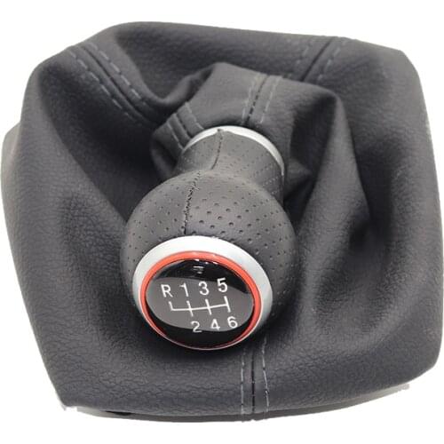 For Skoda Octavia 2 A5 A6 2004 2005 2006 2007 2008 2009 2010 2011 2012 2013 5 / 6 Speed Gear Lever Stick Shift Knob Leather Boot