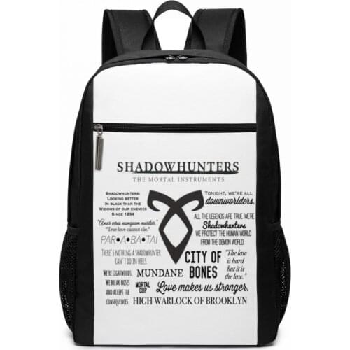 Shadowhunters Backpack Shadowhunters Backpacks Men - Women School Bag Teenage Multi Purpose Trendy Bags