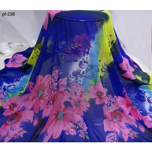 75D High Twist Printed Chiffon Fabric Location Clothing Silk Scarf Fabric Chiffon fabric Floral printed chiffon Dress fabric