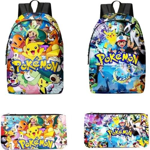 Pokemon Pikachu Backpack Pencil Bag School Bag 4 Styles Girl Boy Backpack Cute Bags Birthday Gifts for Women Man Kids 2021 New