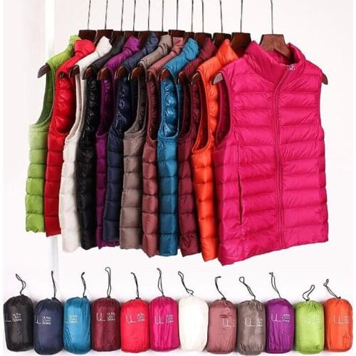 Ultra Thin Down Jacket Light Warm Waistcoat Female Sleeveless Cropped Puffer Jacket Vest Lining Woman Winter Coat Spring 2021