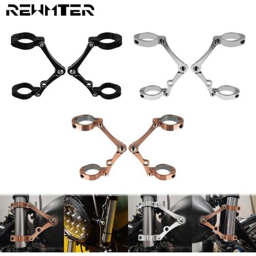 Universal Motorcycle CNC Headlight Bracket Mount Clamp 39mm-41mm Fork Tube Light Holder For Harley Chopper Cafe Racer XL Glide