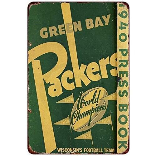 Vintage Retro Collection tin signs-1940 Green Bay Packers News Press Champion-Wall Decoration Poster Home bar Restaurant Cafe