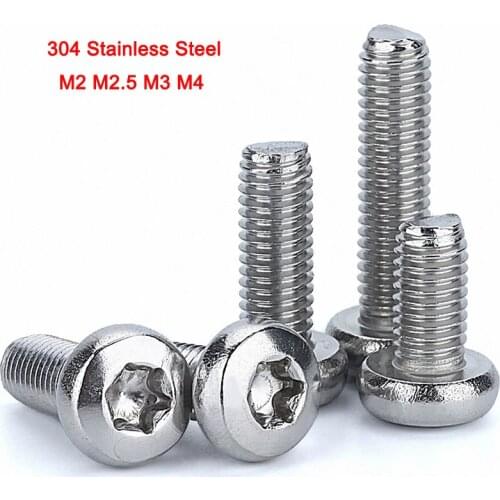 GB2672 304 Stainless Steel Plum Six-Lobe Round Head Anti-theft Security Screws Torx Pan Head Screw M2 M2.5 M3 M4