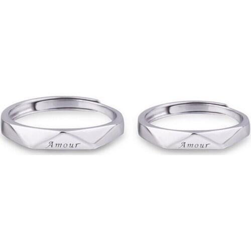 Women Men Letter Amour Open Ring Letter Ring Gift for Love Couple Fashion Jewelry Accessories High Quality