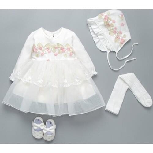 1 set High quality Baby infant girls princess dress christening baptism wedding birthday party gown baby shower gift photo props