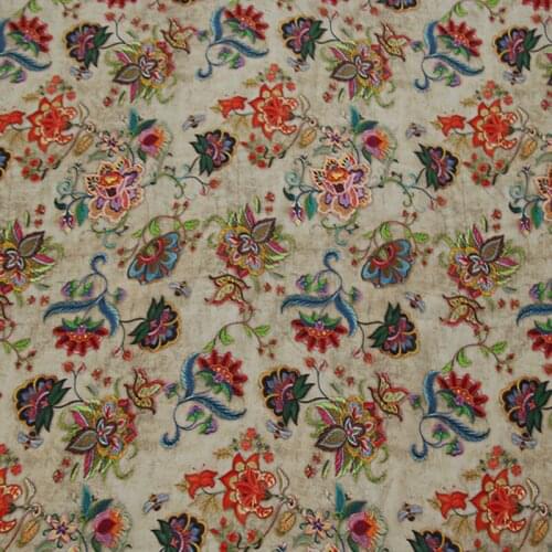 One Yard 100% Mulberry Silk Traditional Flower Printed Silk Fabric Soft Fabric Summer Shirt Baby Cloth Dress Wedding Dress