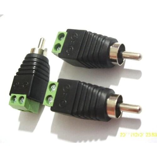 1000pcs ADAPTER RCA Male Plug TO AV Terminal Connector Video Balun adapter connector NEW