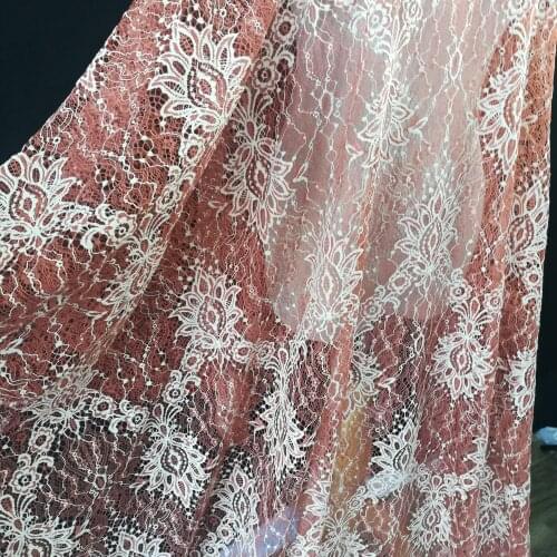 2 Yards 2019 african Caramel color lace fabric wedding dress material craft accessories new arrival 1.5 meters