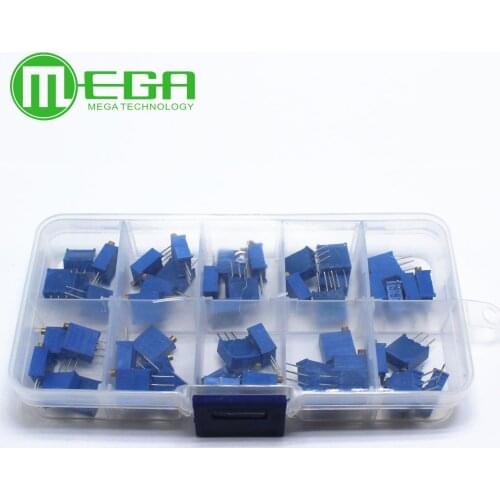 3296W series resistanceohm Trimpot Trimmer Potentiometer 1K 2K 5K 10K 20K 50K 100K 200K 500K 1M DIY Kit for school education