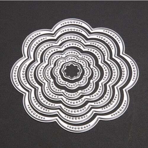 7Pcs/Set Flower Circles Metal Cutting Dies Stencils DIY Scrapbooking Dies Embossing Album Paper Card Craft